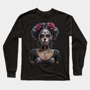 Catrina Dia De Los Muertos Long Sleeve T-Shirt